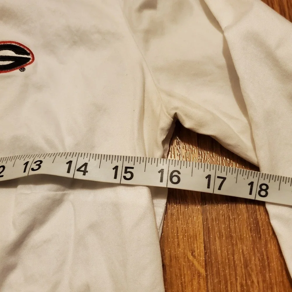 Peter Millar Golf Shirt Women Small White Georgia Bulldogs UGA Gingham Button Up - Picture 6 of 7